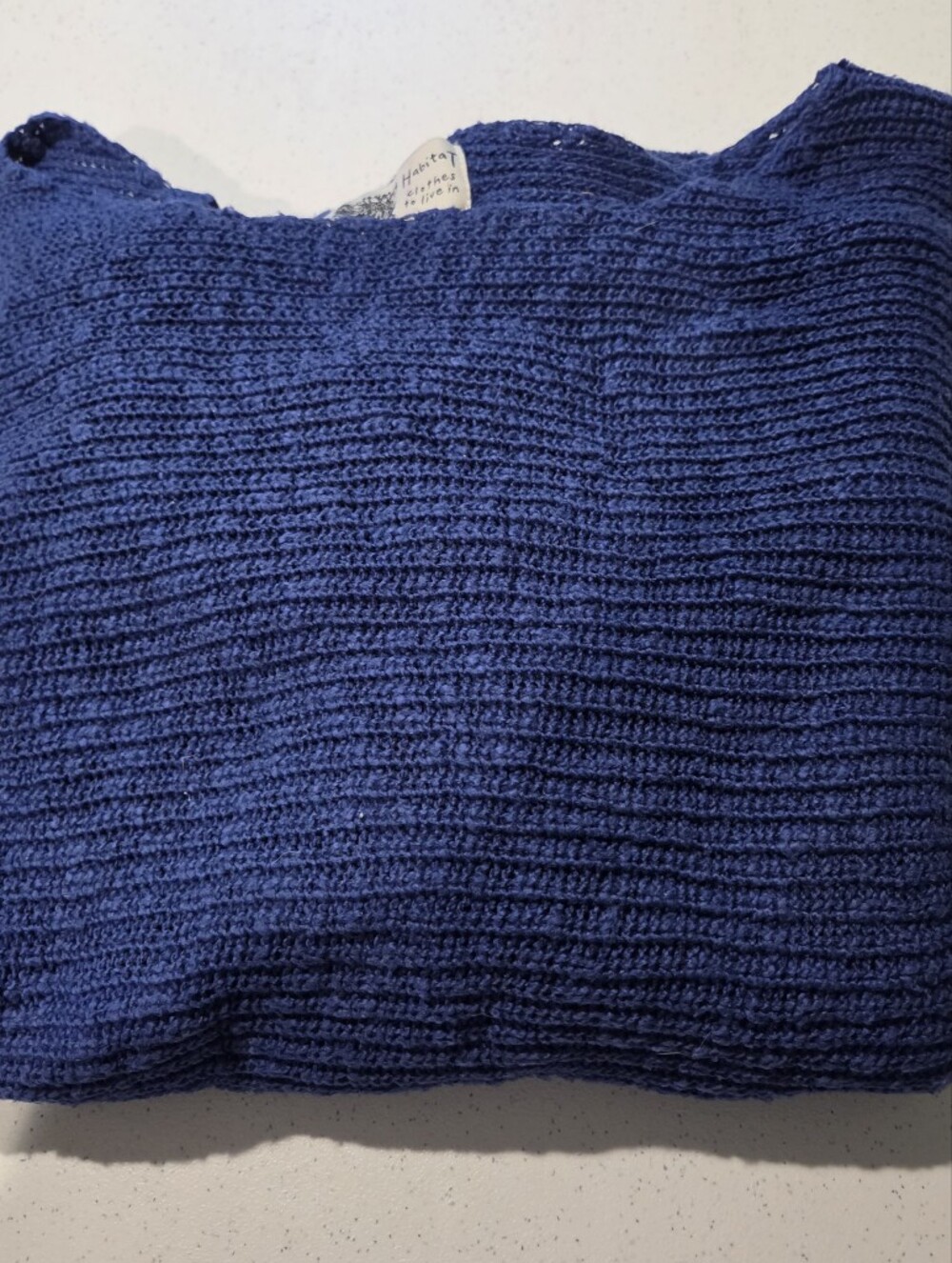 Habitat Blue Knit Sweater XL - Classic Crewneck, 100% Cotton